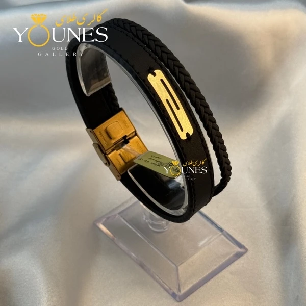 دستبند طلا چرم مردانه L144